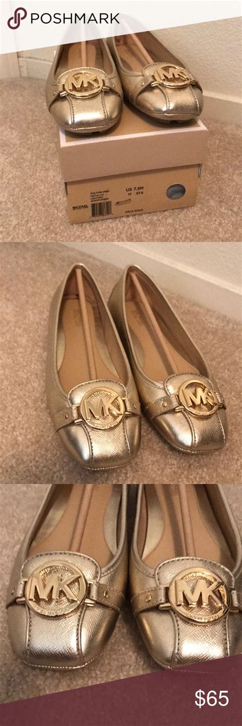 gold michael kors flats|Michael Kors flats for women.